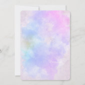 おしゃれな紫ピンク青の抽象的な水彩画 招待状 (裏面)