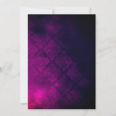 おしゃれな紫 黒 銀の輝き グリッター クリスマス 招待状 (裏面)