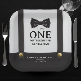 おしゃれな紳士1歳の誕生日 ペーパープレート