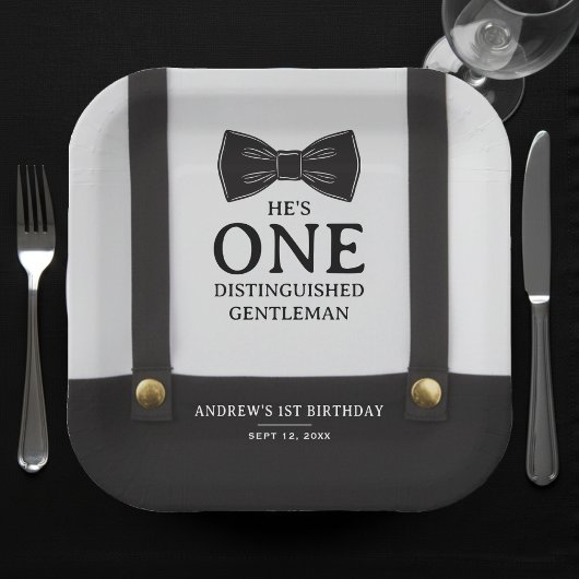 おしゃれな紳士1歳の誕生日 ペーパープレート
