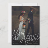 おしゃれな結婚写真ハンドレタリング シーズンカード (正面)