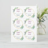 おしゃれな結婚前お祝いギフタグ　肉厚植物 招待状 (スタンド正面)