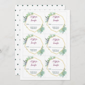 おしゃれな結婚前お祝いギフタグ　肉厚植物 招待状 (正面/裏面)