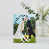 おしゃれな結婚報告カード サンキューカード (スタンド正面)