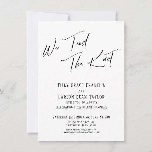 おしゃれな結婚報告カード 招待状 (正面)