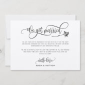 おしゃれな結婚報告カード / 極秘結婚・駆け落ち発表 招待状 (正面)