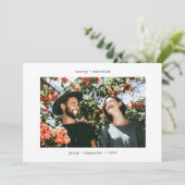 おしゃれな結婚報告カード　２枚の写真付き シーズンカード (スタンド正面)