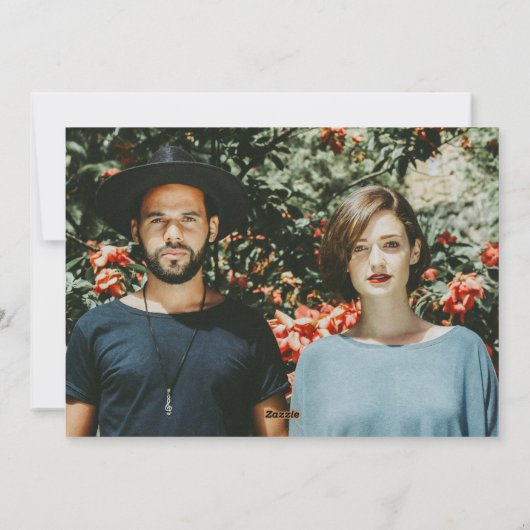 おしゃれな結婚報告カード　２枚の写真付き シーズンカード (裏面)