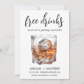 おしゃれな結婚式にぴったり！ユーモアあふれるウイスキーカクテル ドリンク フォト セーブザデート (正面)