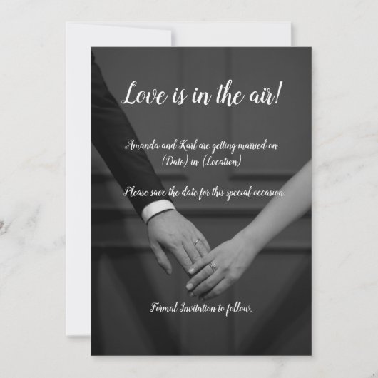 おしゃれな結婚式のお知らせ 招待状 (正面)