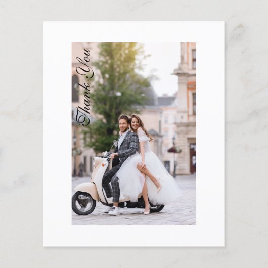 おしゃれな結婚式のお礼フォト 現代的でエレガント チラシ (正面)