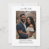 おしゃれな結婚式のご案内写真付き「Save the Date」カード セーブザデート (正面)