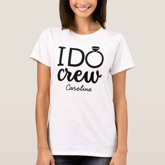 おしゃれな結婚式のクルーTシャツ - 結婚式のブライズメイドに最適なギフト Tシャツ (正面)