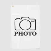 おしゃれな結婚式のデザインにあなただけの写真を ゴルフタオル (正面)