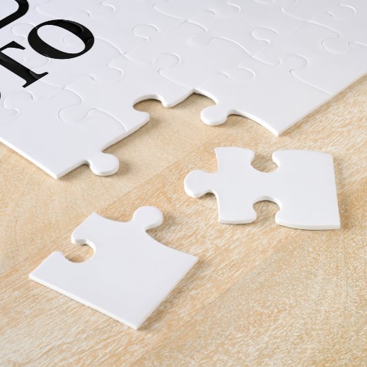 おしゃれな結婚式のデザインにあなただけの写真を ジグソーパズル (側面)