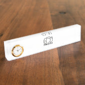 おしゃれな結婚式のデザインにあなただけの写真を デスクネームプレート (側面)