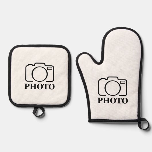 おしゃれな結婚式のデザインにあなただけの写真を 鍋つかみ&鍋敷きセット (正面)