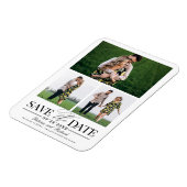 おしゃれな結婚式の事前招待状 3枚の写真コラージュ マグネット (左側)