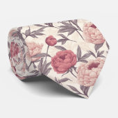おしゃれな結婚式の仲人への贈り物 ピオニー 花 ネクタイ (ロール)