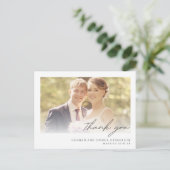 おしゃれな結婚式の写真の御礼 ポストカード (スタンド正面)