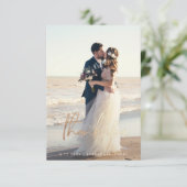 おしゃれな結婚式の写真を使った感謝カード 招待状 (スタンド正面)