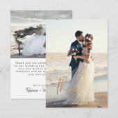 おしゃれな結婚式の写真を使った感謝カード 招待状 (正面/裏面)