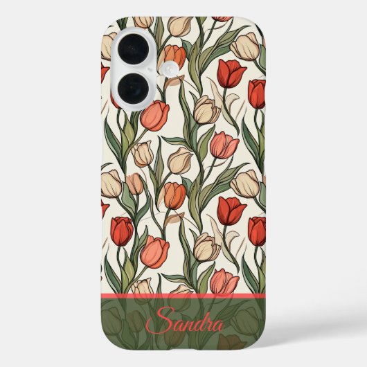 おしゃれな結婚式の引き出物 チューリップ フローラル カスタム Case-Mate iPhoneケース (裏面)