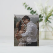 おしゃれな結婚式の招待状 シンプル エレガント 筆記体 フォト (スタンド正面)