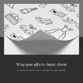 おしゃれな結婚式の日のギフト包装 ラッピングペーパー