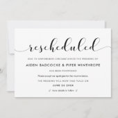 おしゃれな結婚式の日程変更のお知らせ 招待状 (正面)