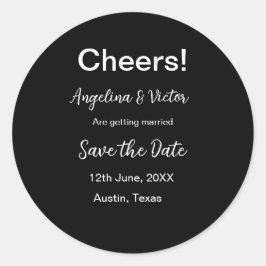 おしゃれな結婚式の案内シンプルでモダンなデザイン ラウンドシール