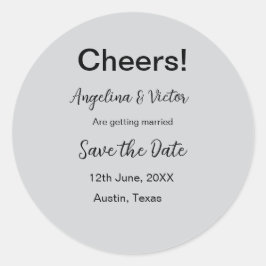 おしゃれな結婚式の案内シンプルでモダンなデザイン ラウンドシール