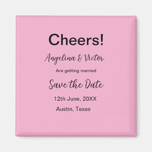 おしゃれな結婚式の案内シンプルでモダン マグネット (正面)