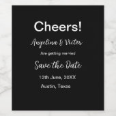 おしゃれな結婚式の案内シンプルでモダン ワインラベル (シングルラベル)