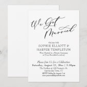 おしゃれな結婚式の案内状　シンプルなデザイン 招待状 (正面/裏面)