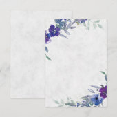 おしゃれな結婚式の無料テンプレート 紫と青の花のウェディング 招待状 (正面/裏面)