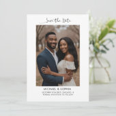 おしゃれな結婚式のSave the Date写真付きアナウンス セーブザデート (スタンド正面)