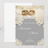 おしゃれな結婚式招待状：あなたにぴったりのエレガントなデザイン 招待状 (正面/裏面)