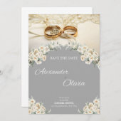 おしゃれな結婚式招待状：上品なデザインがあなたにぴったり 招待状 (正面/裏面)