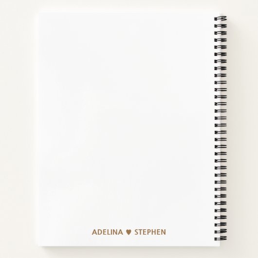 おしゃれな結婚式計画 ウェディングジャーナル ゴールドスクリプト ノートブック (裏面)