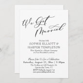 おしゃれな結婚式　シンプルな披露宴のみ 招待状 (正面/裏面)