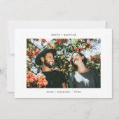 おしゃれな結婚祝いカード　２枚の写真付きタイプライター シーズンカード (正面)