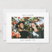 おしゃれな結婚祝いカード　２枚の写真付きタイプライター シーズンカード (正面)