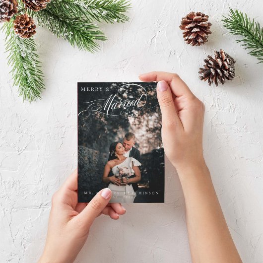 おしゃれな結婚記念のクリスマスカード写真 シーズンカード