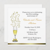 おしゃれな結婚記念日パーティー招待状 招待状 (正面/裏面)