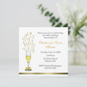 おしゃれな結婚記念日パーティー招待状 招待状 (スタンド正面)