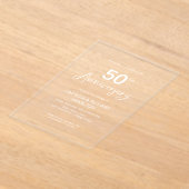 おしゃれな結婚50周年記念  アクリル招待状 (レイダウン)