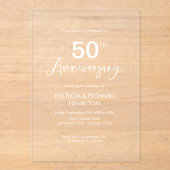 おしゃれな結婚50周年記念  アクリル招待状 (正面)