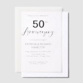 おしゃれな結婚50周年記念 ベラム紙招待状 (オフセット)