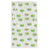 おしゃれな緑のマカロン菓子パーソナライズされた スモールペーパーバッグ (裏面)